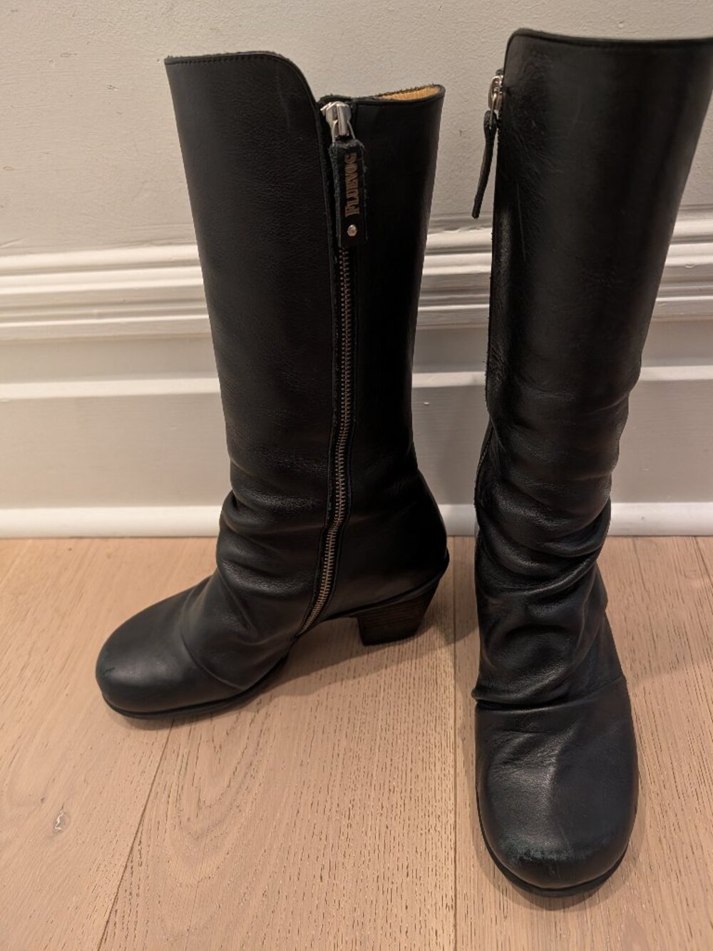 Vintage Fluevog Calf Boots (Black Leather)